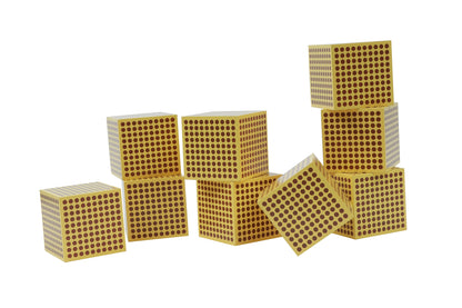 9 Cubos de millar de madera
