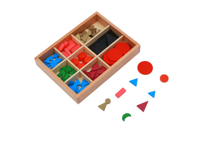 Símbolos gramaticales básicos de madera con caja