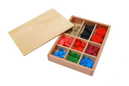 Símbolos gramaticales básicos de madera con caja