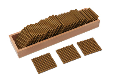 Juego del banco. Material de cuentas doradas (cuanta color perla opaca)