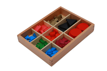 Símbolos gramaticales básicos de madera con caja