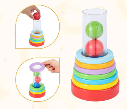 Cilindro con anillos apilables y pelotas