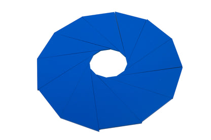 Triángulos azules en caja