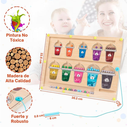 Tablero magnético de clasificación por colores y números