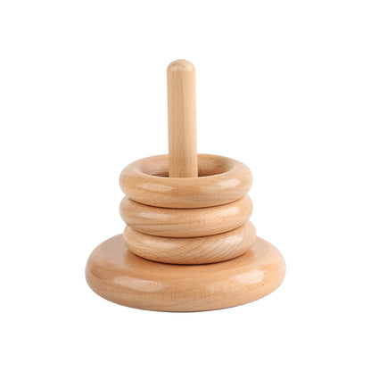 Base con asta vertical con aros de madera (hogar)