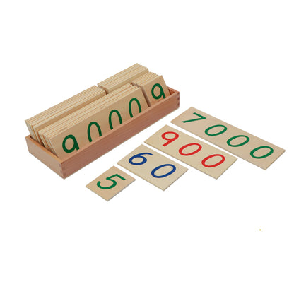 Tarjetas numéricas de madera grandes con caja (1-9000)