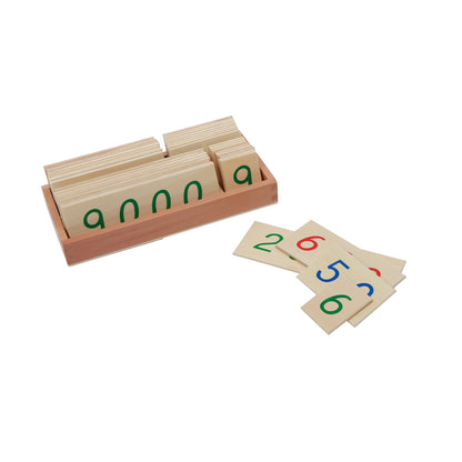 Tarjetas numéricas de madera chicas con caja (1-9000)