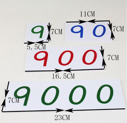 Tarjetas numéricas de PVC chicas con caja (1-9000)