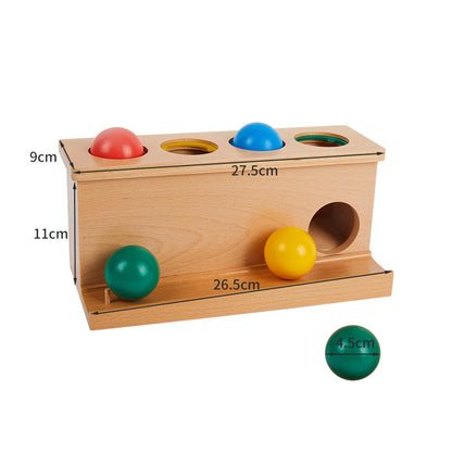 Caja con pelotas de colores para empujar (hogar)