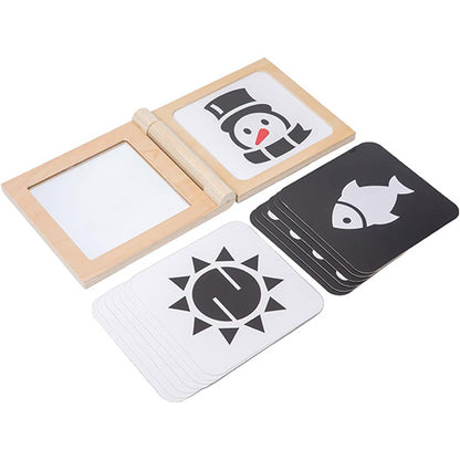 Soporte con espejo para tarjetas de contraste (escuela)