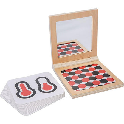 Soporte con espejo para tarjetas de contraste (escuela)