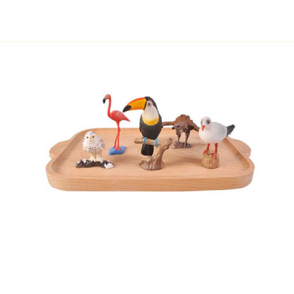 Réplicas de aves con tarjetas