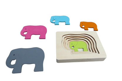 Rompecabezas de 5 capas - Elefante (hogar)