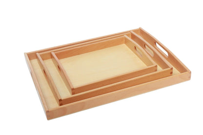 Set de 3 charolas de madera