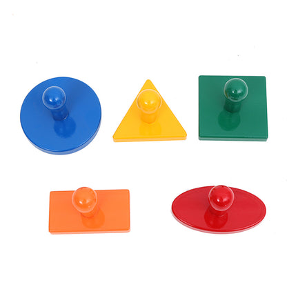 Rompecabezas 5 figuras geométricas pija de color (escuela)