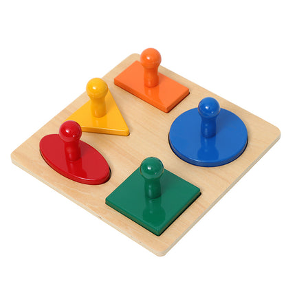 Rompecabezas 5 figuras geométricas pija de color (escuela)